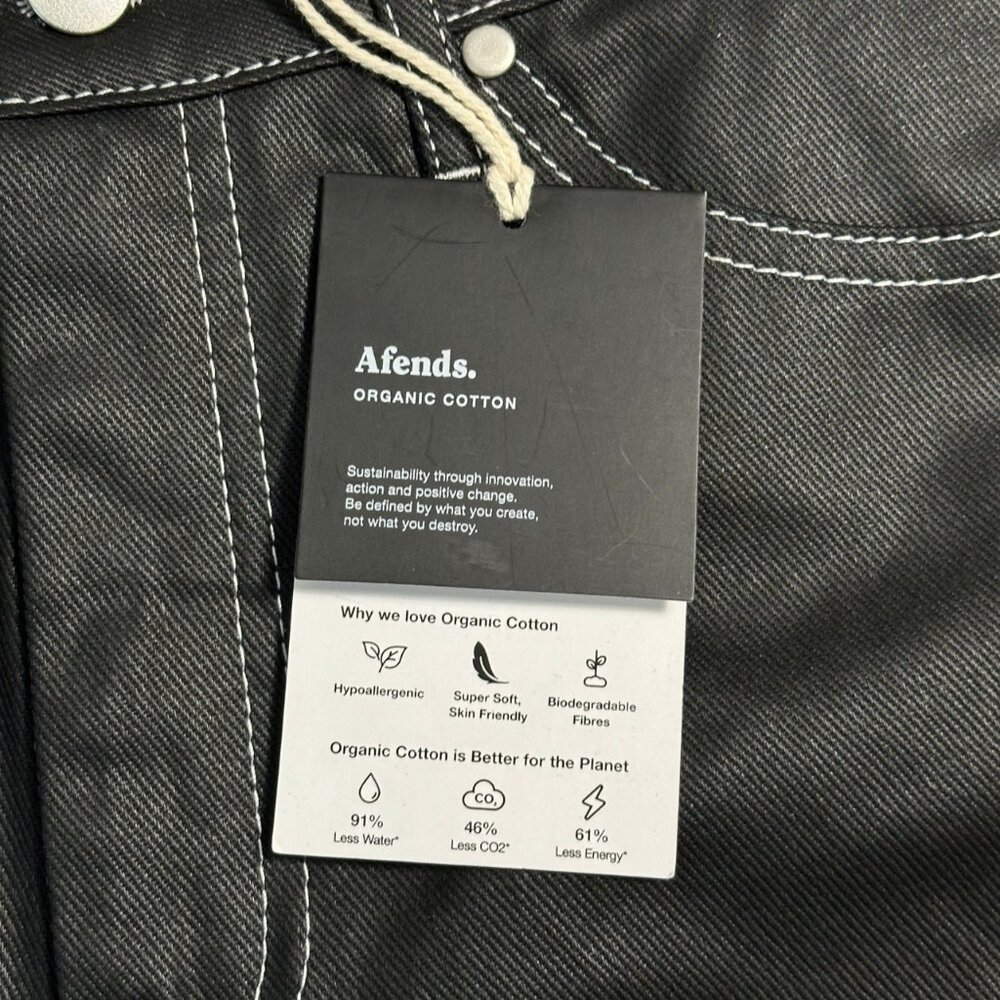 Sample BNWT Afends - Shelby - Women's Organic Denim Coated Black Shorts Size 26 - Picture 6 of 9